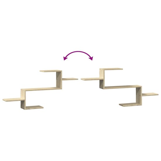 Wandschap 104x15x49 cm bewerkt hout sonoma eikenkleurig