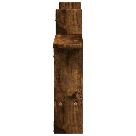 Wandschappen 2 St Bewerkt Hout Kleurig 50 x 12 x 50 cm Gerookt eiken