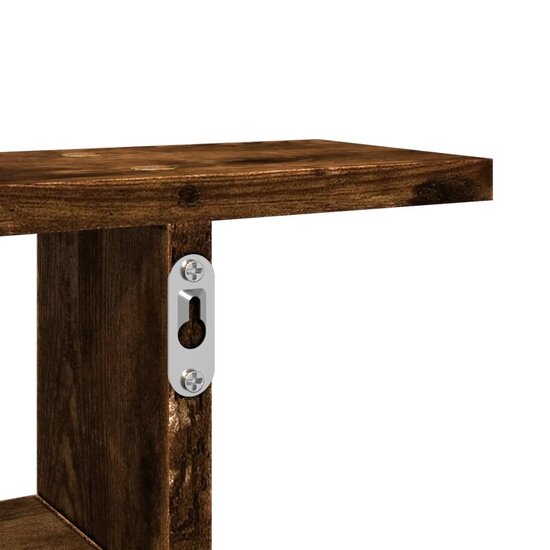 Wandschappen 2 St Bewerkt Hout Kleurig 50 x 12 x 50 cm Gerookt eiken
