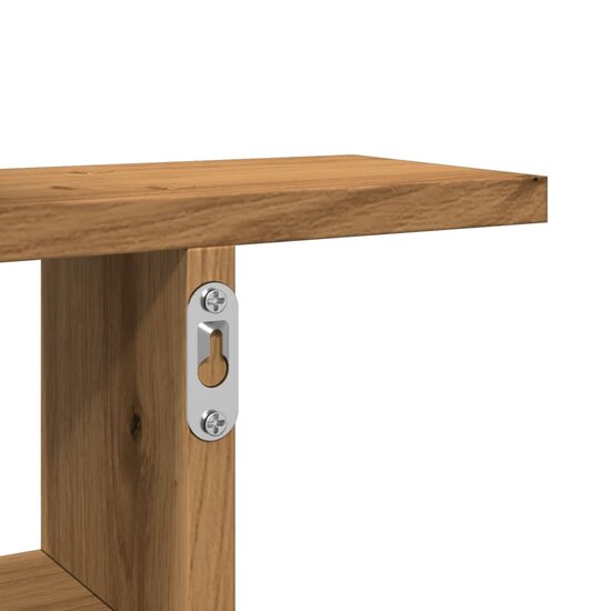 Wandschappen 2 St Bewerkt Hout Artisanaal 50 x 12 x 50 cm Eiken
