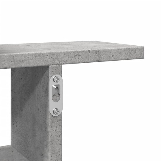 Wandschappen 2 St Bewerkt Hout 50 x 12 x 50 cm Betongrijs