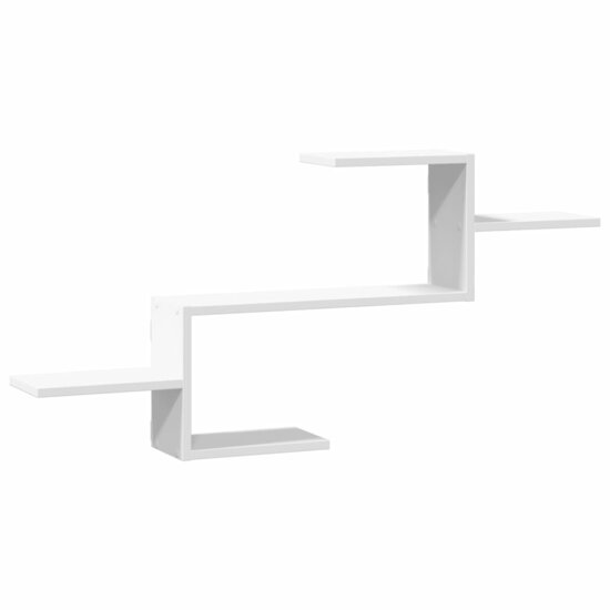 Wandschap 104x15x49 cm bewerkt hout wit