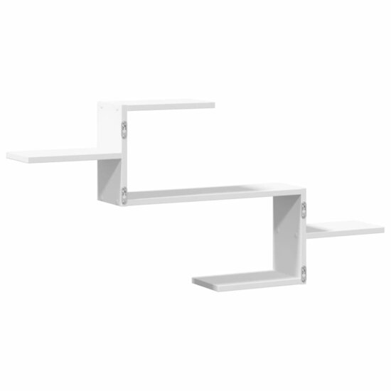 Wandschap 104x15x49 cm bewerkt hout wit