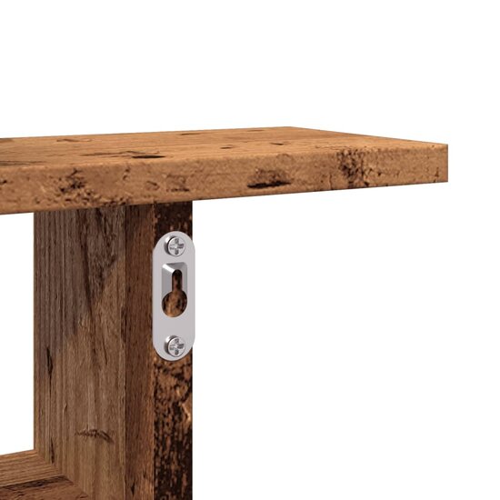 Wandschappen 2 st 50x12x50 cm bewerkt hout oud houtkleurig