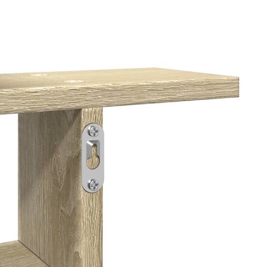 Wandschappen 2 st 50x12x50 cm bewerkt hout sonoma eikenkleurig