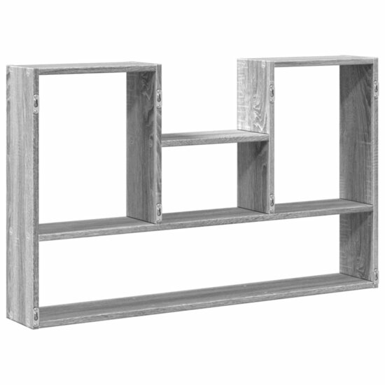 Wandschap 99X15X60 Cm Bewerkt Hout Eikenkleurig Grijs sonoma