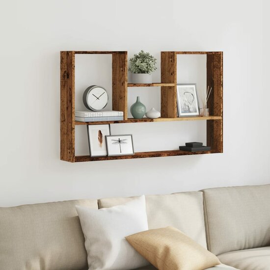 Wandschap 99X15X60 Cm Bewerkt Hout Kleurig Oud hout