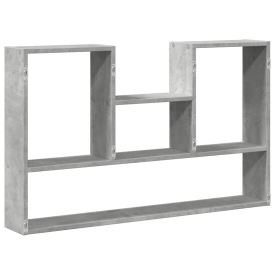 Wandschap 99X15X60 Cm Bewerkt Hout Betongrijs