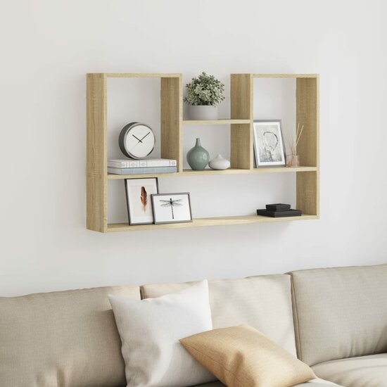 Wandschap 99X15X60 Cm Bewerkt Hout Kleurig Sonoma eiken