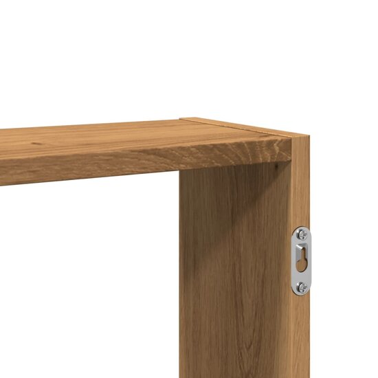 Wandschap 99X15X60 Cm Bewerkt Hout Artisanaal Kleurig Eiken