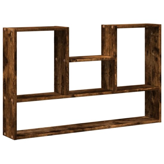 Wandschap 99x15x60 cm bewerkt hout gerookt eikenkleurig