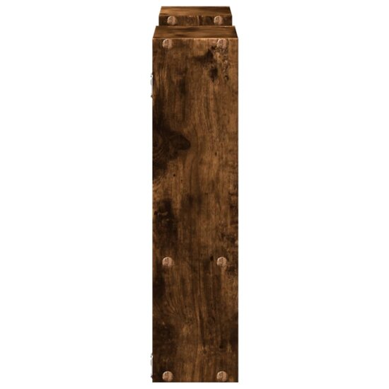 Wandschap 99x15x60 cm bewerkt hout gerookt eikenkleurig