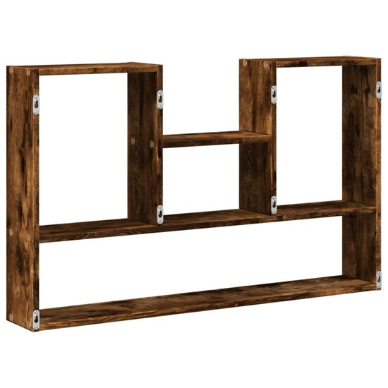 Wandschap 99x15x60 cm bewerkt hout gerookt eikenkleurig