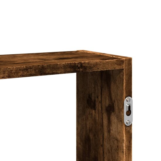 Wandschap 99x15x60 cm bewerkt hout gerookt eikenkleurig