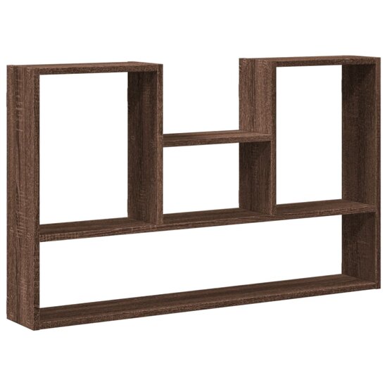 Wandschap 99x15x60 cm bewerkt hout bruin eikenkleurig