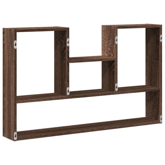 Wandschap 99x15x60 cm bewerkt hout bruin eikenkleurig