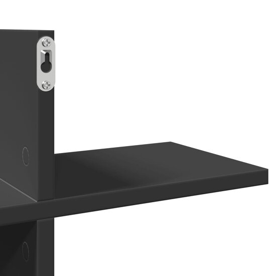 Wandschap 124,5X18X60,5 Cm Bewerkt Hout Zwart