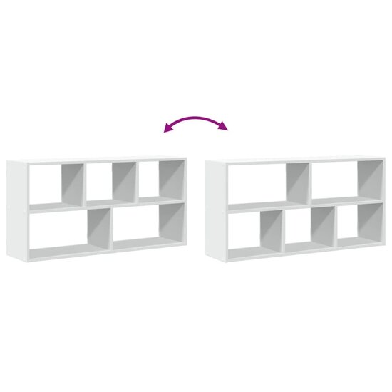 Wandschap 100X25X50 Cm Bewerkt Hout Wit