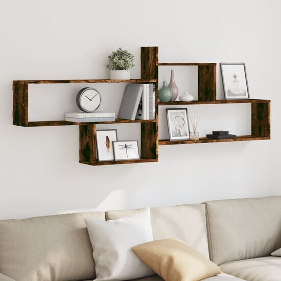 Wandschap 167,5X18X68 Cm Bewerkt Hout Kleurig Gerookt eiken