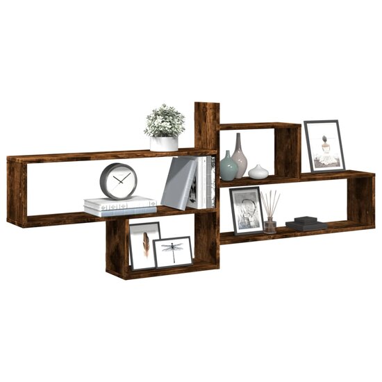 Wandschap 167,5X18X68 Cm Bewerkt Hout Kleurig Gerookt eiken