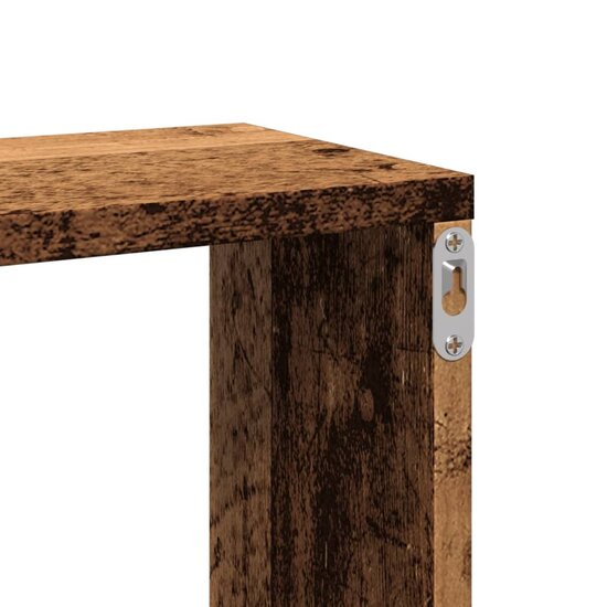 Wandschap 167,5x18x68 cm bewerkt hout oud houtkleurig