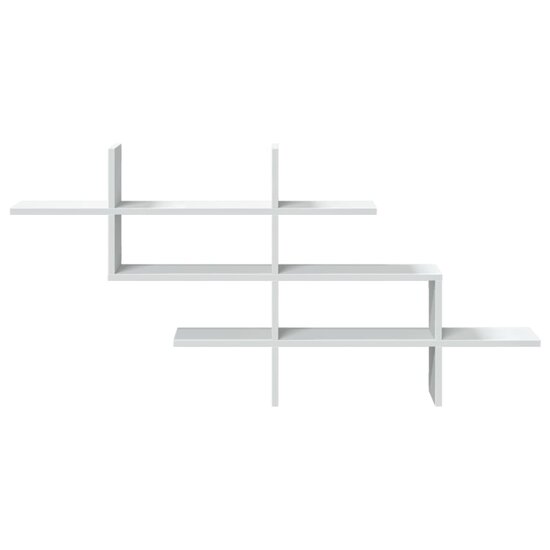 Wandschap 124,5x18x60,5 cm bewerkt hout wit