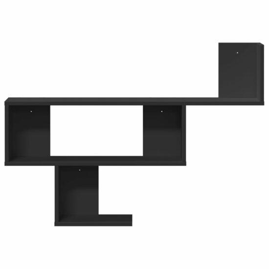 Wandschap 100x15x70 cm bewerkt hout zwart