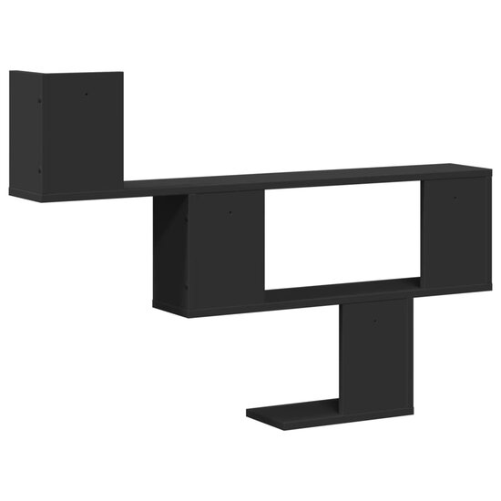 Wandschap 100x15x70 cm bewerkt hout zwart