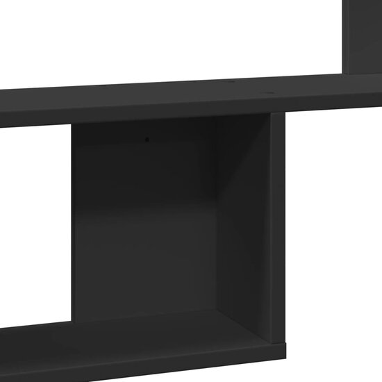 Wandschap 100x15x70 cm bewerkt hout zwart