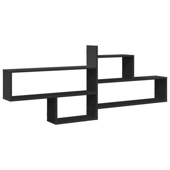 Wandschap 167,5x18x68 cm bewerkt hout zwart
