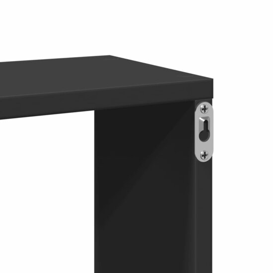 Wandschap 167,5x18x68 cm bewerkt hout zwart