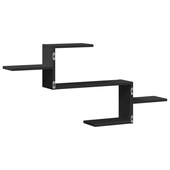 Wandschap 104X15X49 Cm Bewerkt Hout Zwart