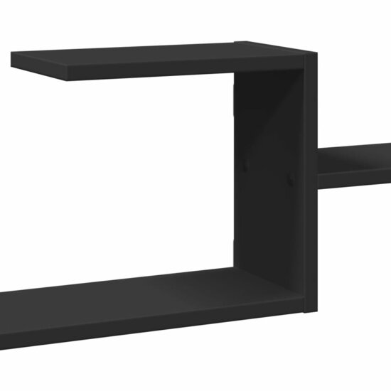 Wandschap 104X15X49 Cm Bewerkt Hout Zwart