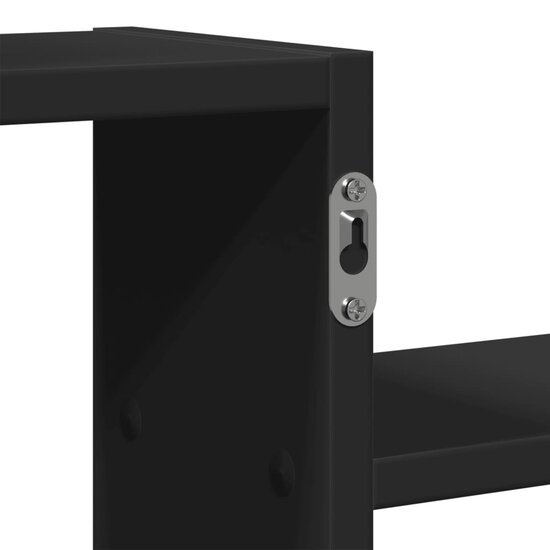 Wandschap 104X15X49 Cm Bewerkt Hout Zwart