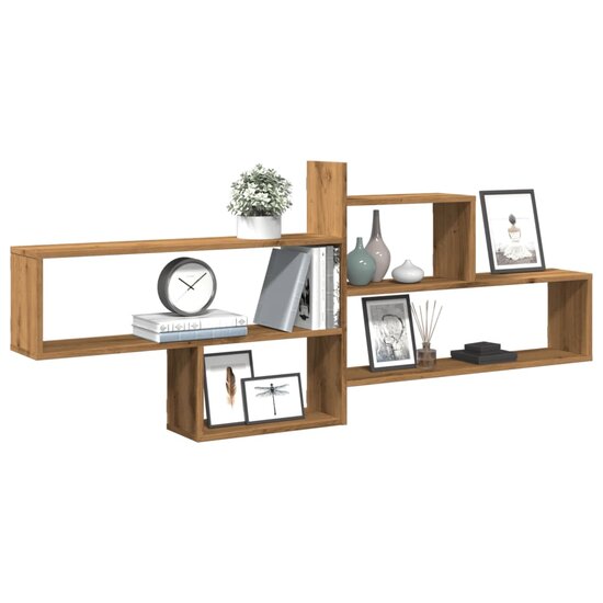 Wandschap 167,5X18X68 Cm Bewerkt Hout Artisanaal Kleurig Eiken