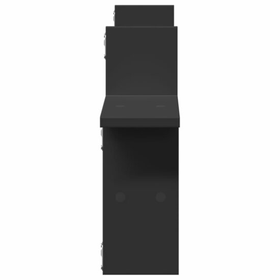 Wandschappen 2 St Bewerkt Hout 38 x 12 x 38 cm Zwart