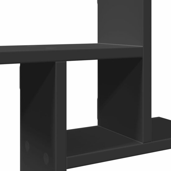 Wandschappen 2 St Bewerkt Hout 38 x 12 x 38 cm Zwart