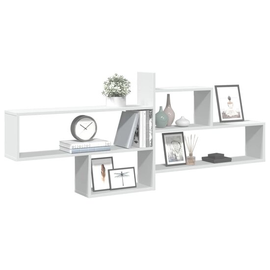 Wandschap 167,5X18X68 Cm Bewerkt Hout Wit