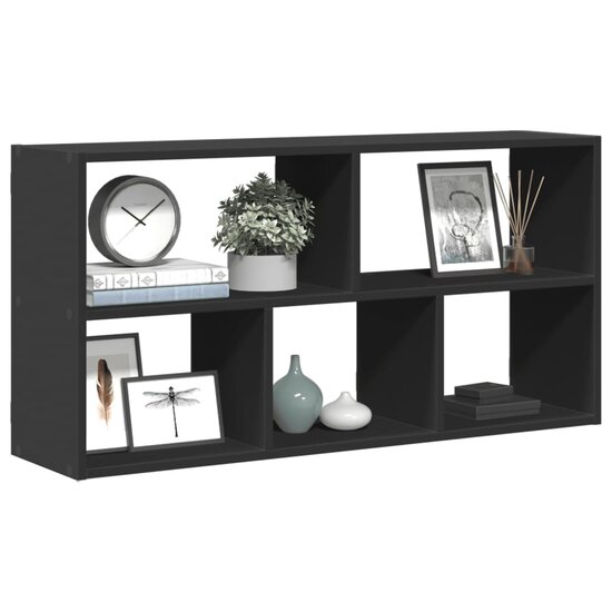 Wandschap 100X25X50 Cm Bewerkt Hout Zwart