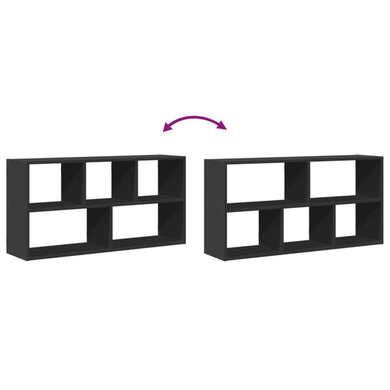 Wandschap 100X25X50 Cm Bewerkt Hout Zwart