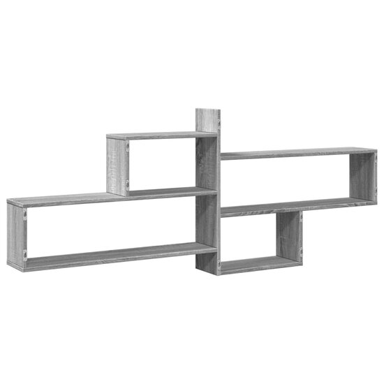 Wandschap 167,5X18X68 Cm Bewerkt Hout Eikenkleurig Grijs sonoma