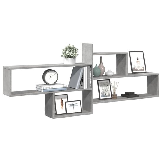 Wandschap 167,5X18X68 Cm Bewerkt Hout Betongrijs