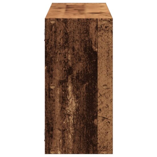Wandschap 100X25X50 Cm Bewerkt Hout Kleurig Oud hout