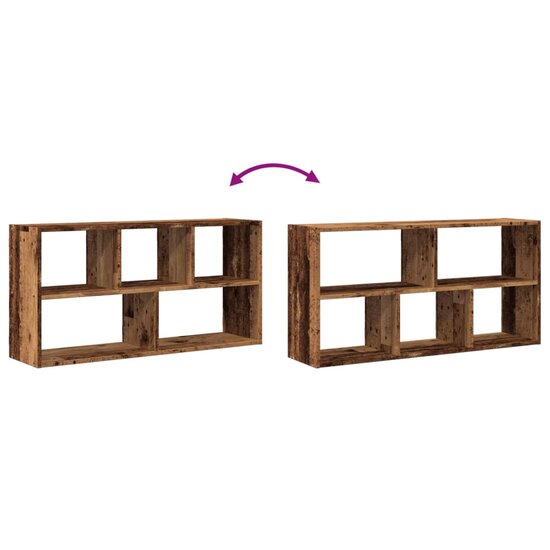 Wandschap 100X25X50 Cm Bewerkt Hout Kleurig Oud hout