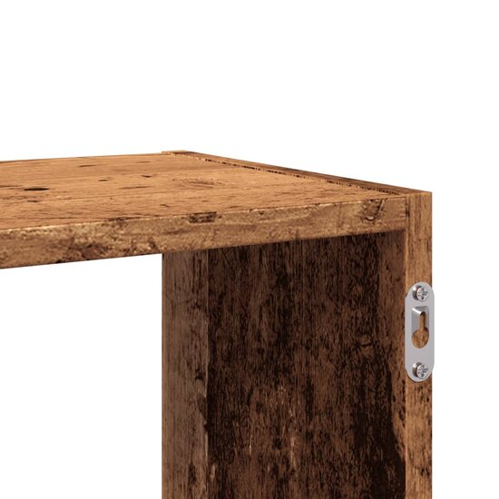 Wandschap 100X25X50 Cm Bewerkt Hout Kleurig Oud hout