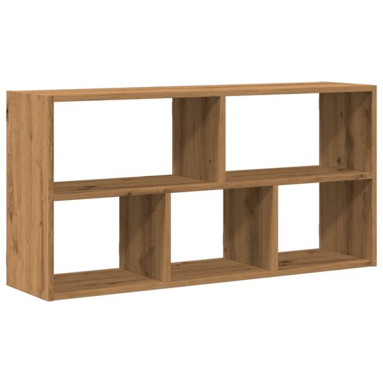 Wandschap 100x25x50 cm bewerkt hout artisanaal eikenkleurig