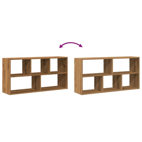 Wandschap 100x25x50 cm bewerkt hout artisanaal eikenkleurig