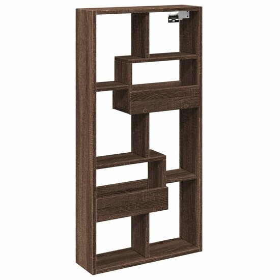Wandkast Bewerkt Hout Ig 50 x 15 x 100 cm bruin eikenkleur
