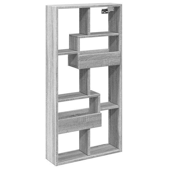 Wandkast Bewerkt Hout Eikenkleurig 50 x 15 x 100 cm Grijs sonoma