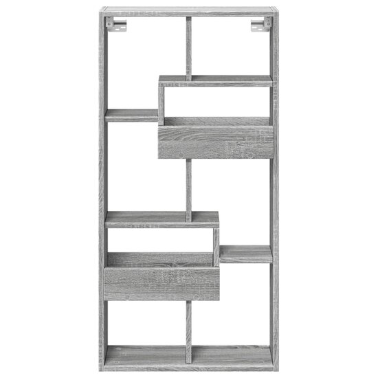 Wandkast Bewerkt Hout Eikenkleurig 50 x 15 x 100 cm Grijs sonoma
